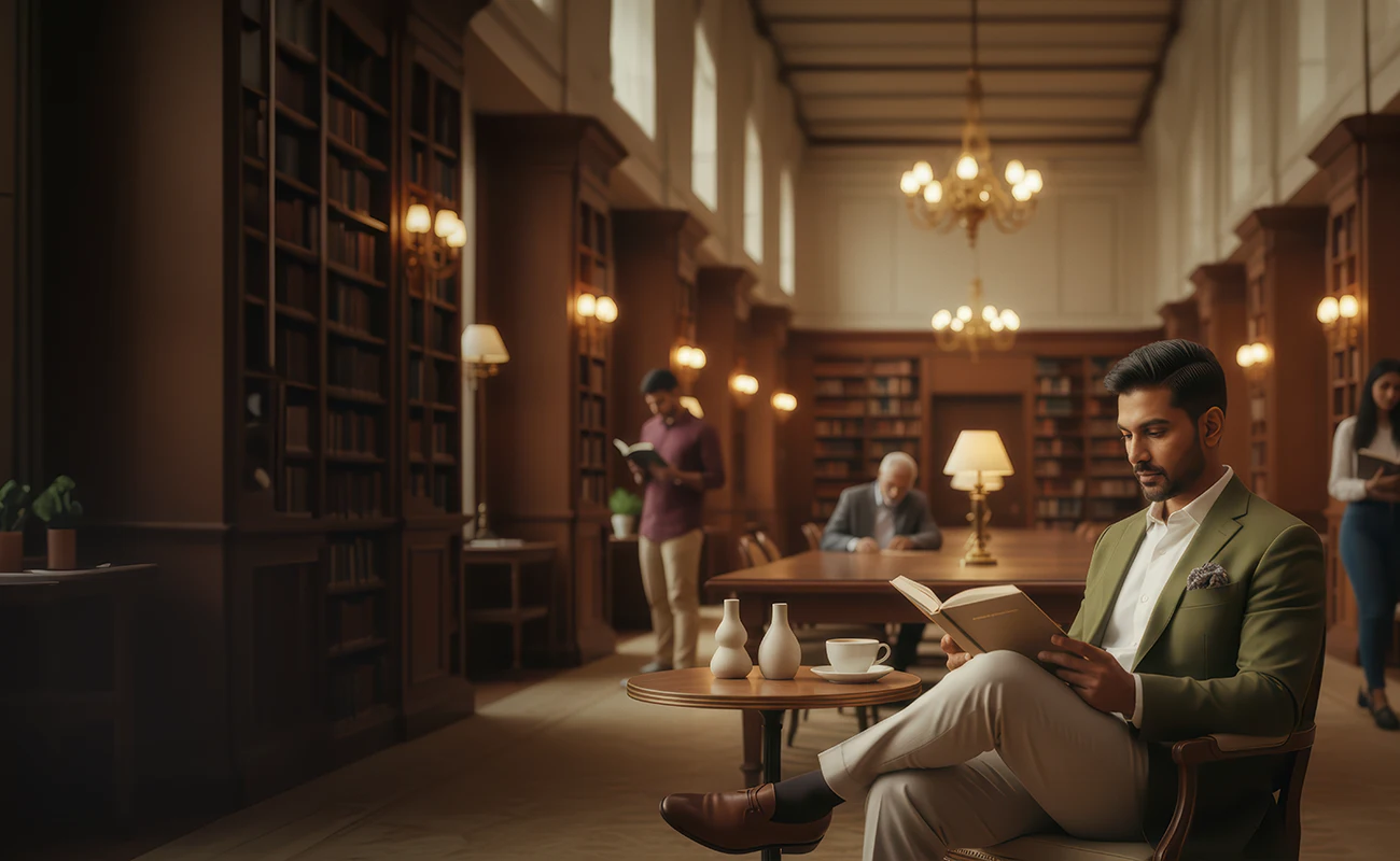 residential plot in Karnal with modern library space