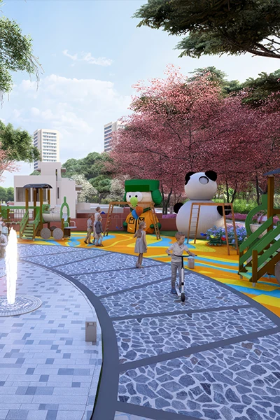 children playing at Karnelya residential plot